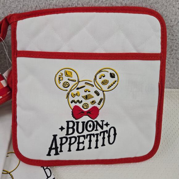 Disney Epcot Italy World Showcase Buon Appetito Oven Mitt Potholder Towel Set - Picture 2 of 7